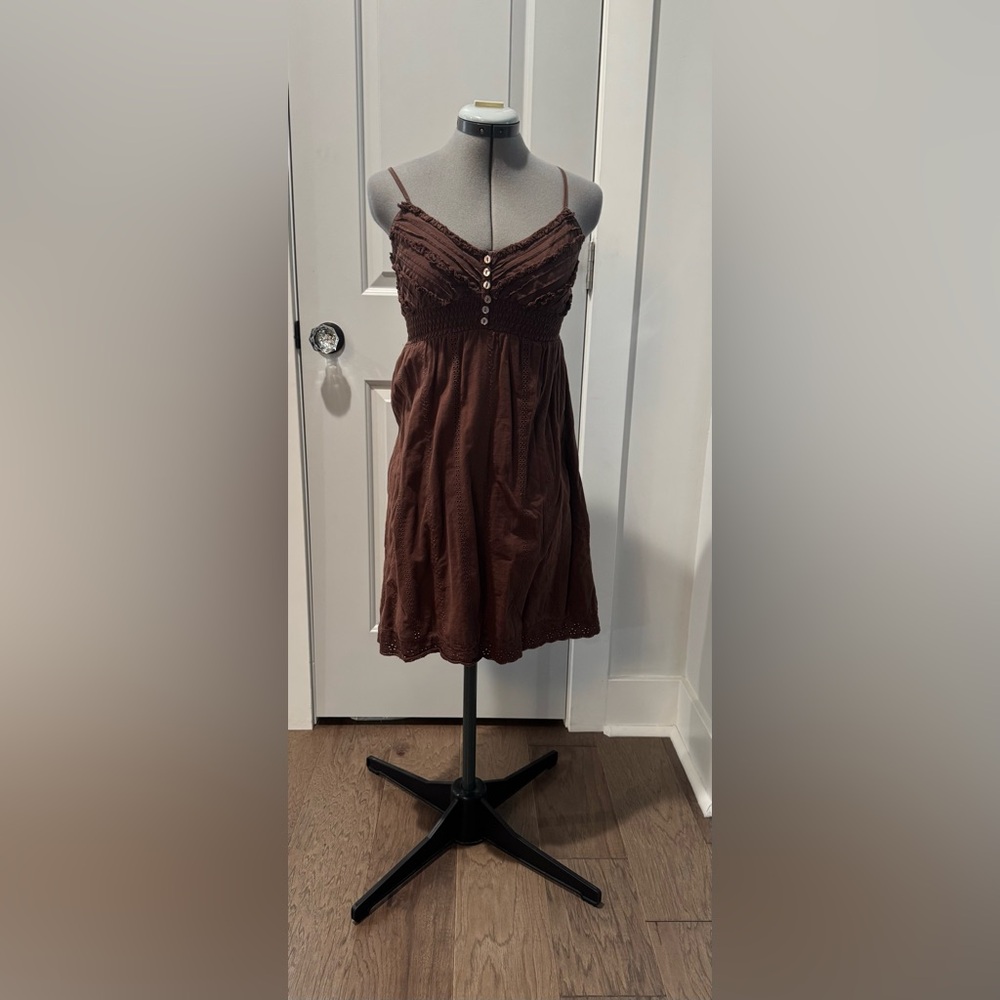 Passport Brown Spaghetti Strap Sundress